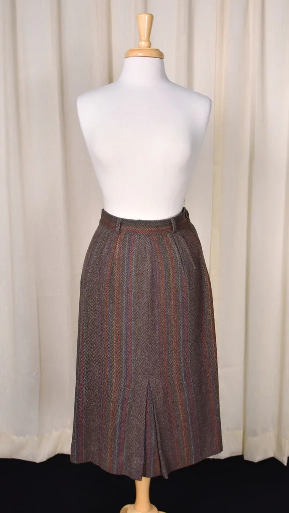 1950s Vintage Brown Rainbow Skirt