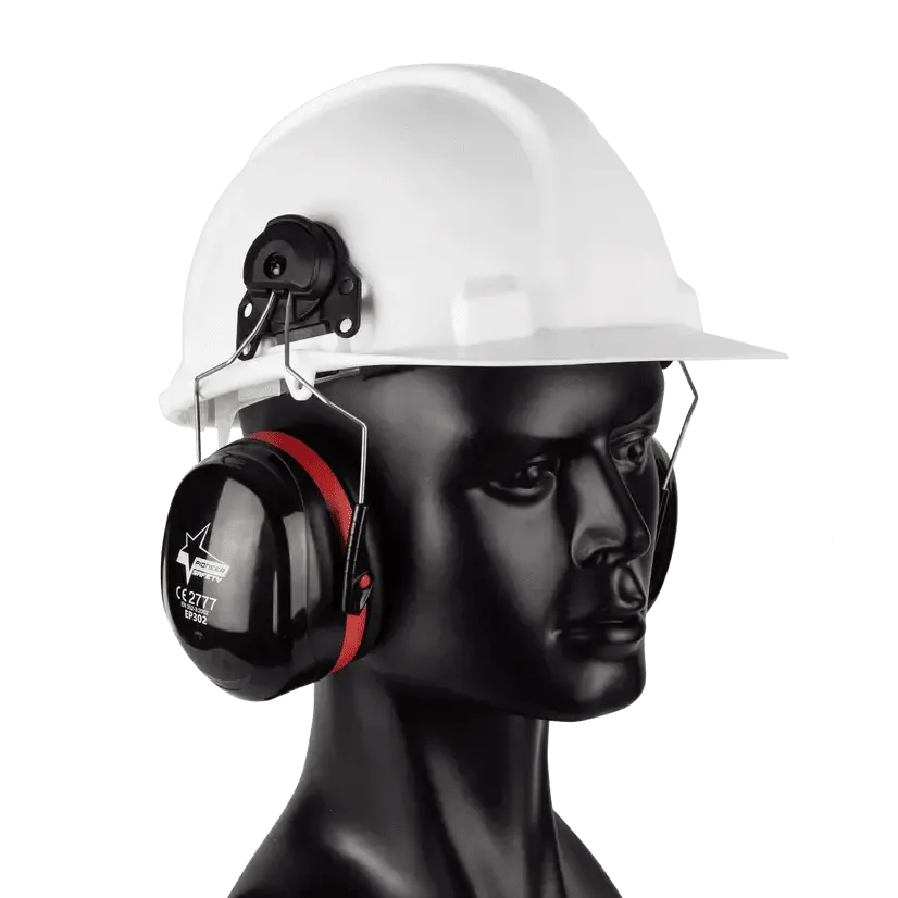 30db Professional black defender hardhat cap earmuffs