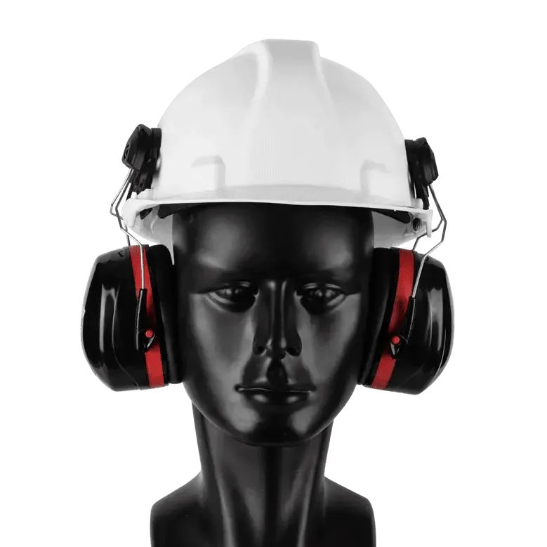 30db Professional black defender hardhat cap earmuffs