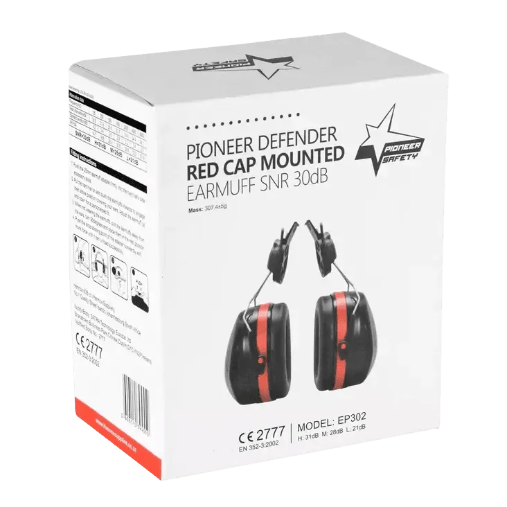 30db Professional black defender hardhat cap earmuffs