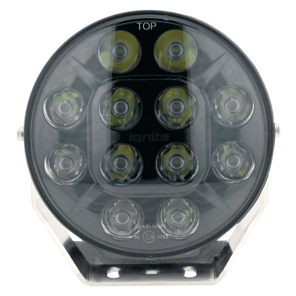 7" Led Driving Lamp Spot Beam 8 Deg 9-36V 60 Watt Black Face 12 Leds 5,400 Lumens