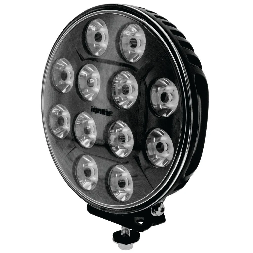 7" Led Driving Lamp Spot Beam 8 Deg 9-36V 60 Watt Black Face 12 Leds 5,400 Lumens