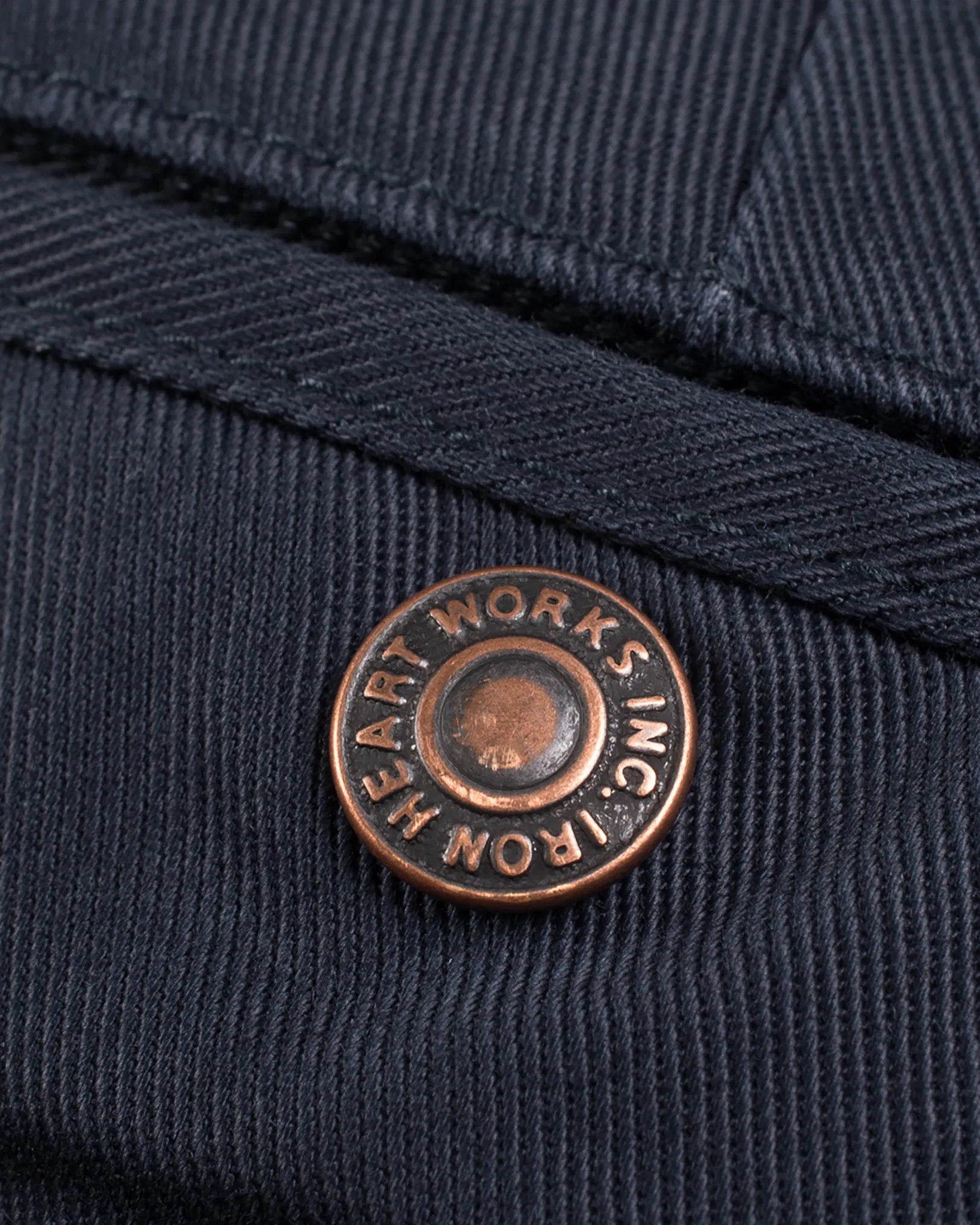 9oz Mercerised Selvedge Cotton Relaxed Tapered Cut Chinos - Navy