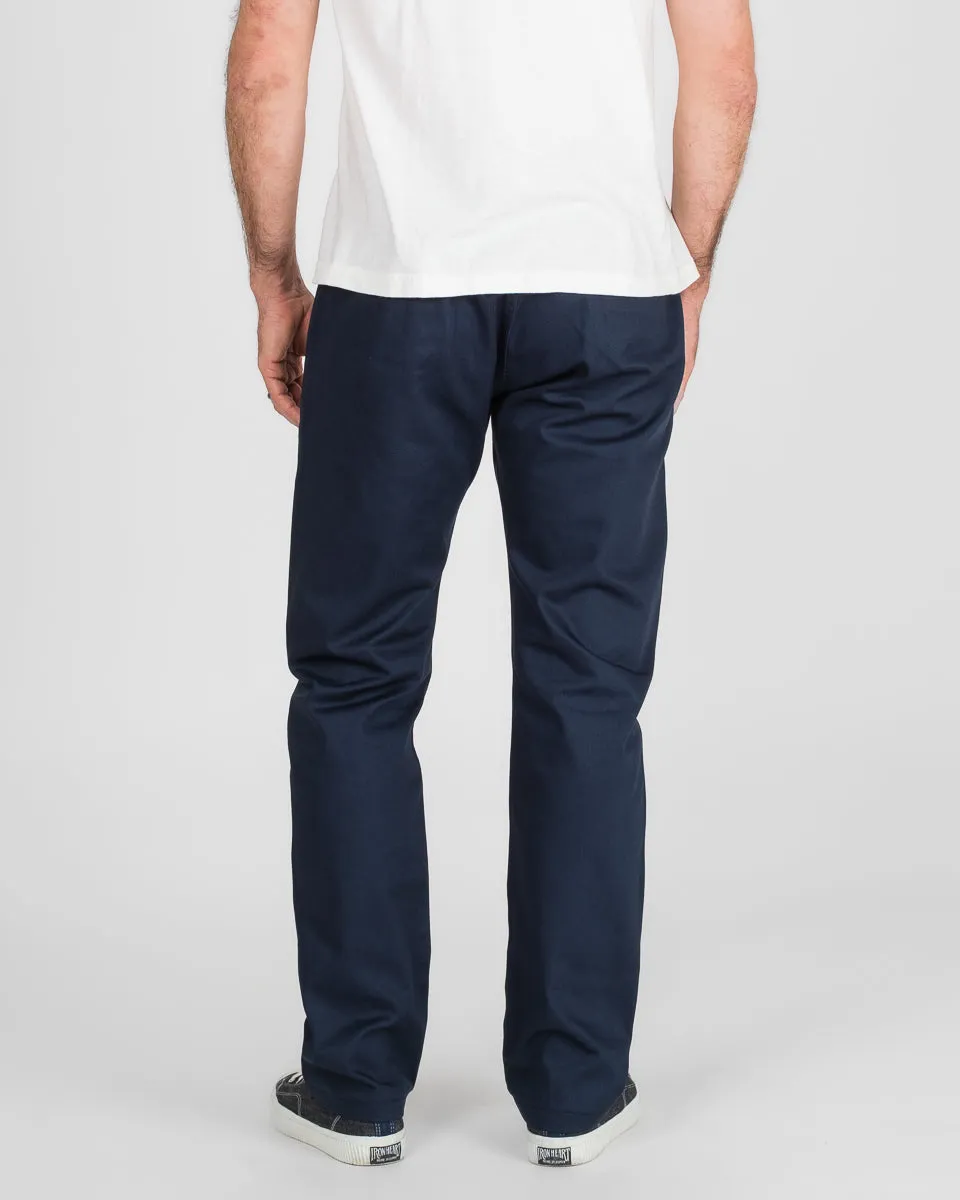 9oz Mercerised Selvedge Cotton Relaxed Tapered Cut Chinos - Navy