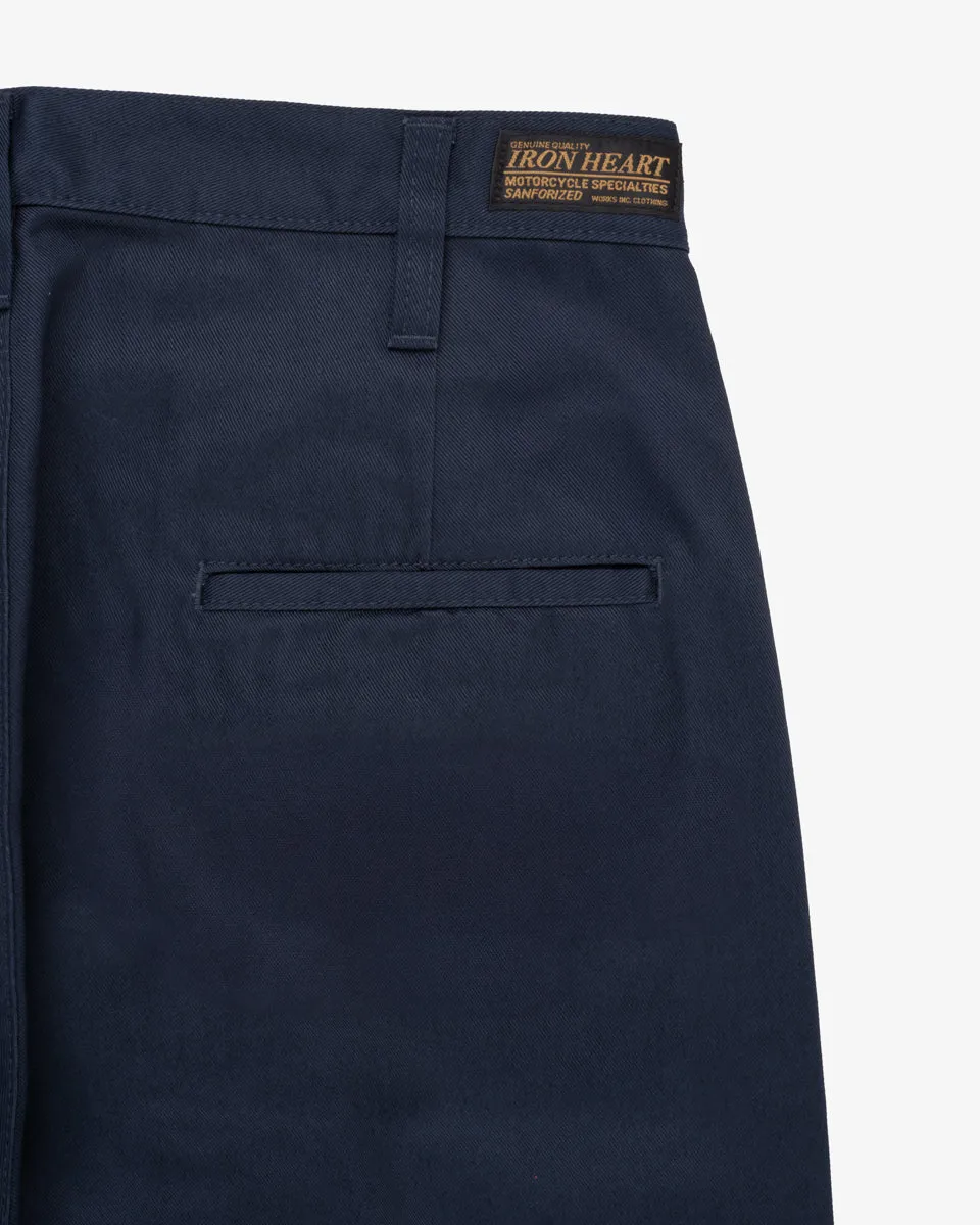 9oz Mercerised Selvedge Cotton Relaxed Tapered Cut Chinos - Navy