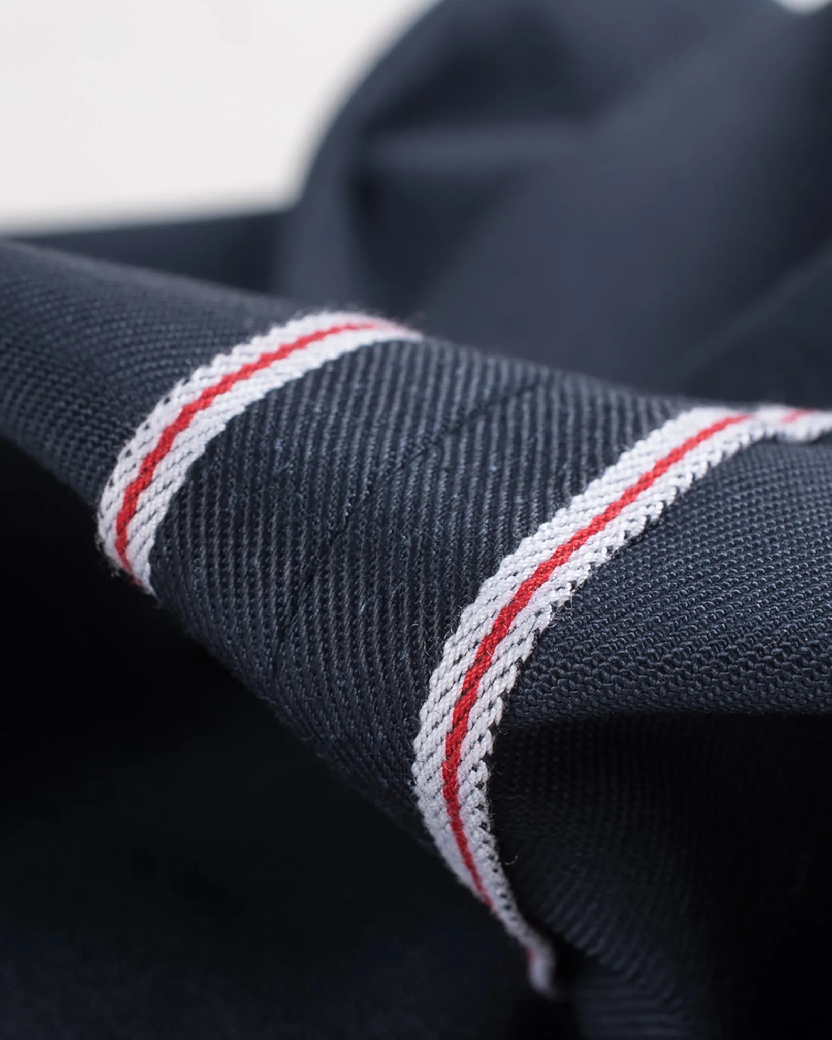 9oz Mercerised Selvedge Cotton Relaxed Tapered Cut Chinos - Navy