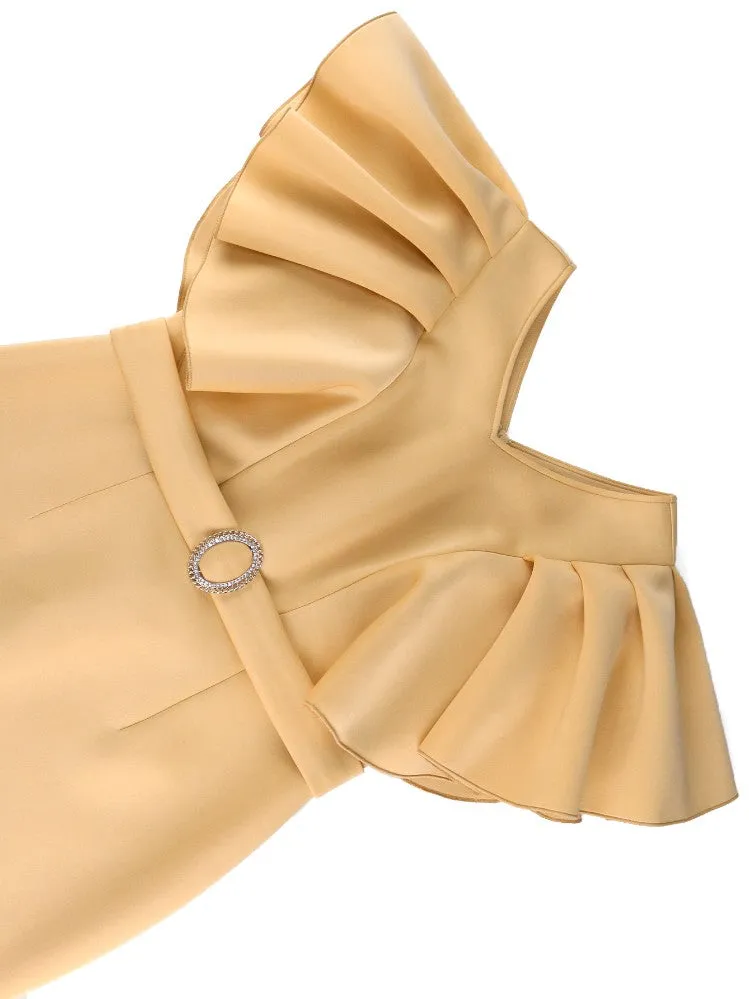 AOMEIDress Ruffle Sleeve Bodycon Event Dress