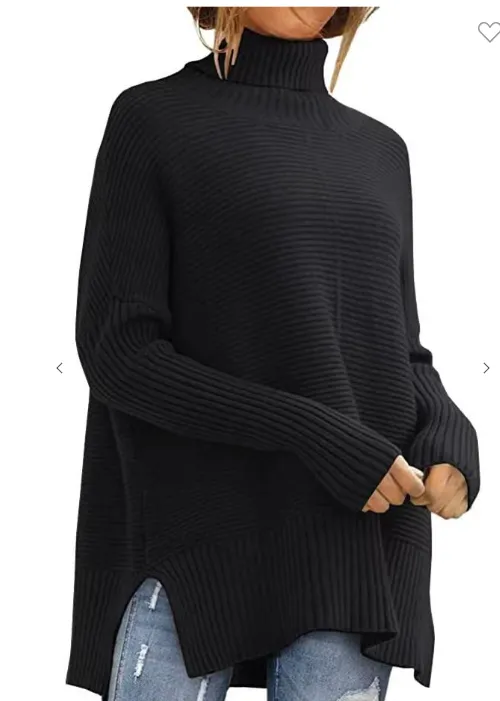 Bat Sleeve Loose Fitting Turtleneck