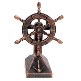 Bronze Metal Ships Helm Miniature Pencil Sharpener