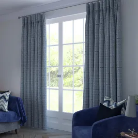 Colorado Geometric Blue Curtains