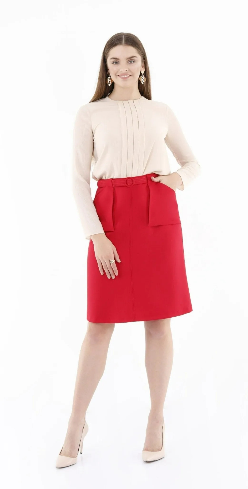 Comfy High Waist Pencil Skirt