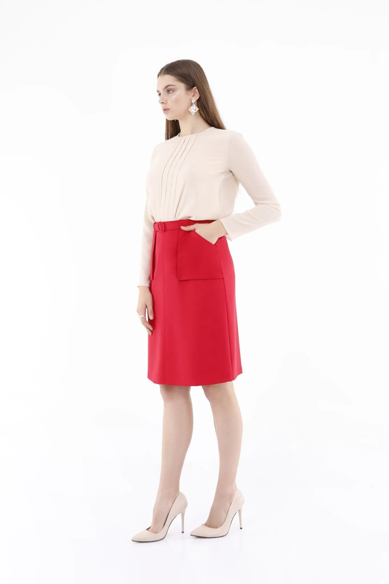 Comfy High Waist Pencil Skirt
