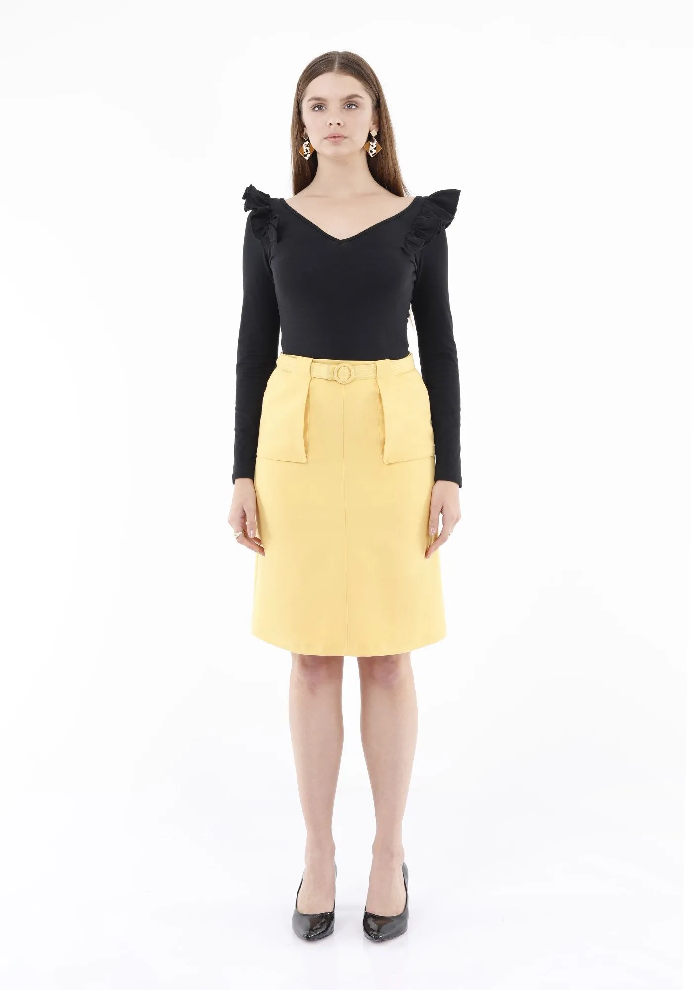 Comfy High Waist Pencil Skirt