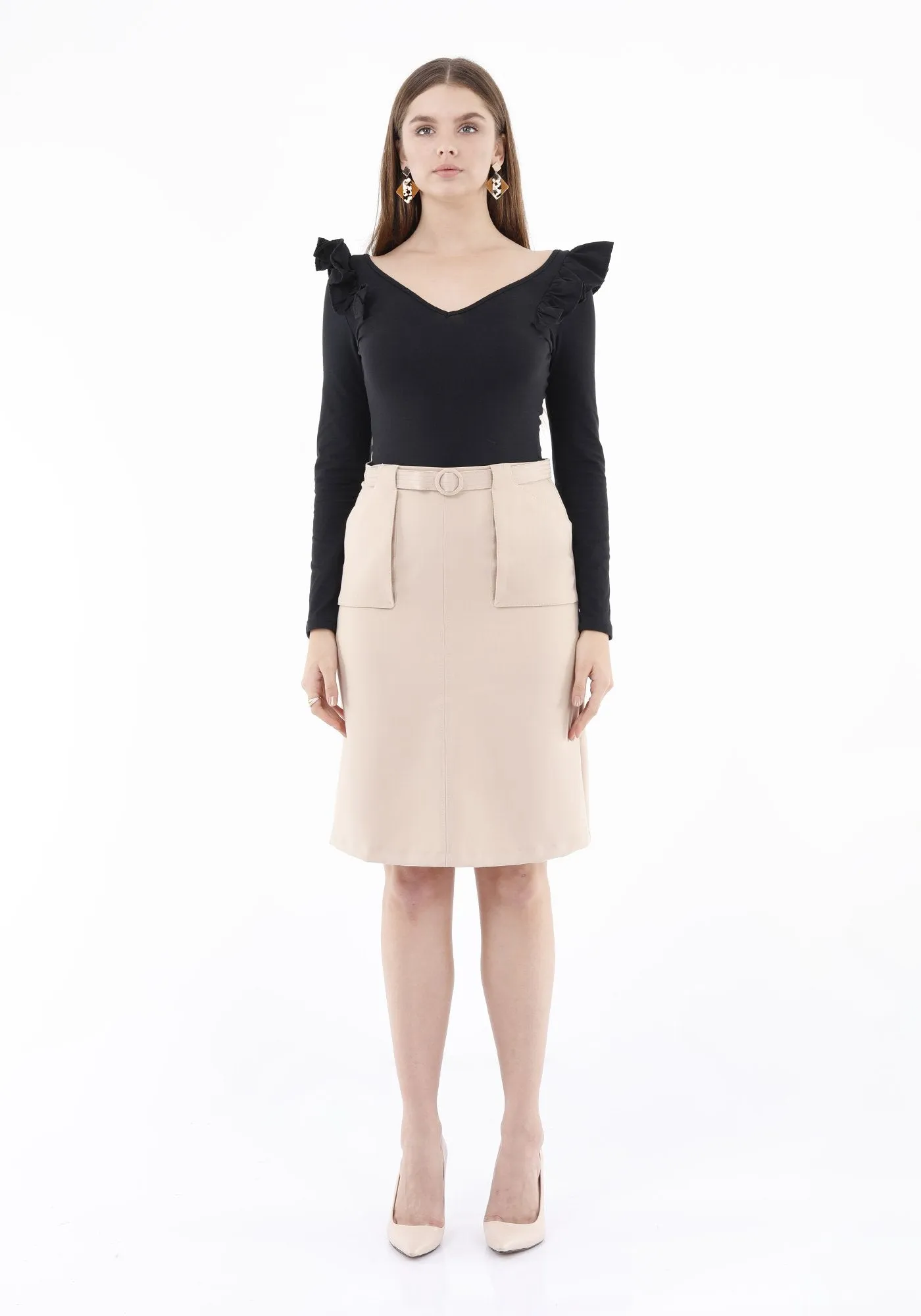 Comfy High Waist Pencil Skirt