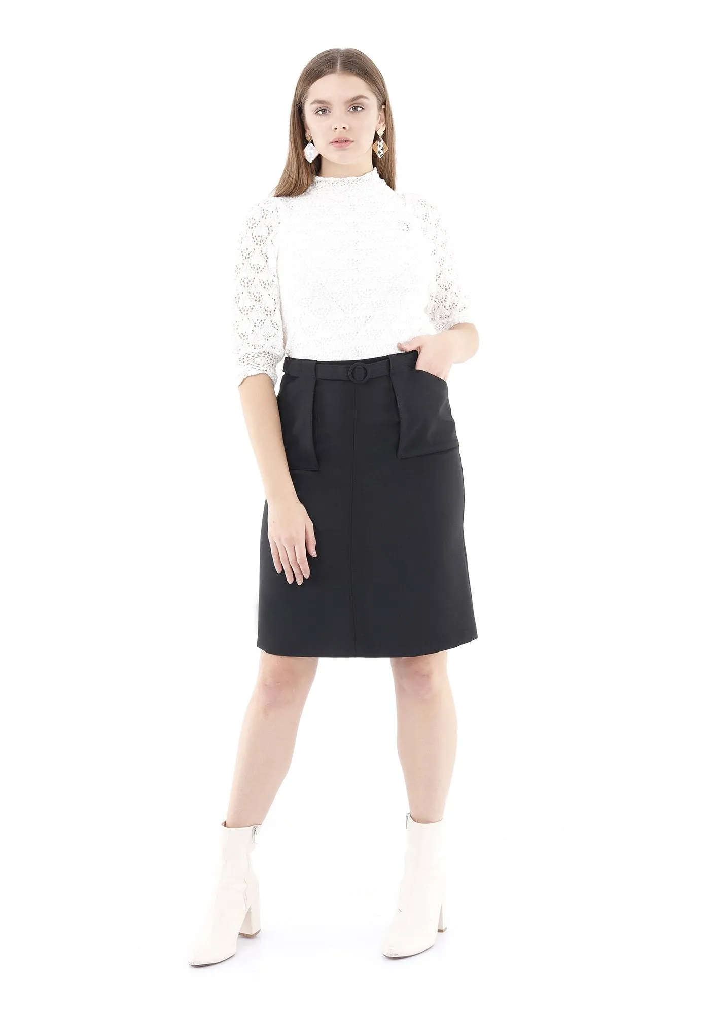 Comfy High Waist Pencil Skirt