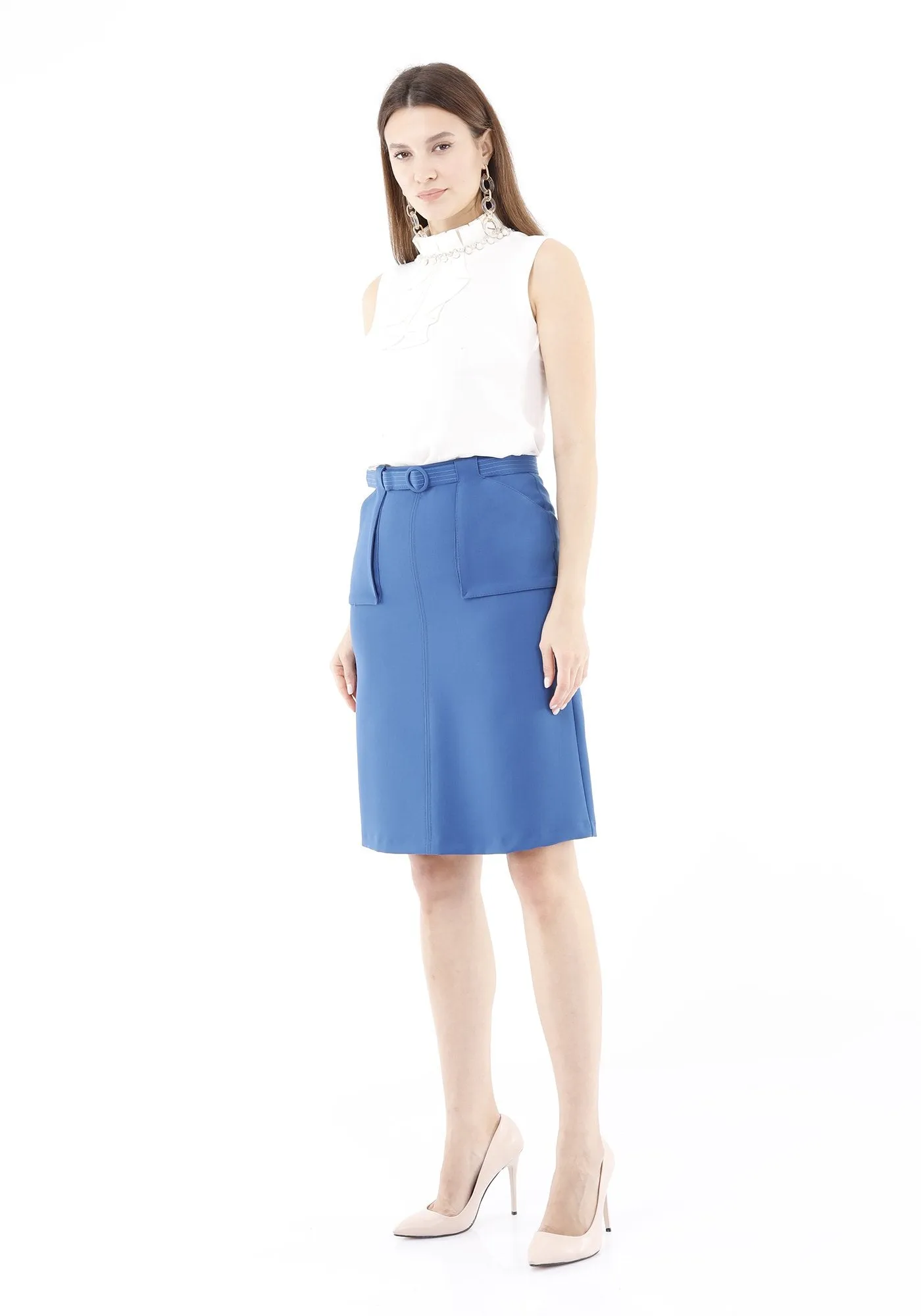 Comfy High Waist Pencil Skirt