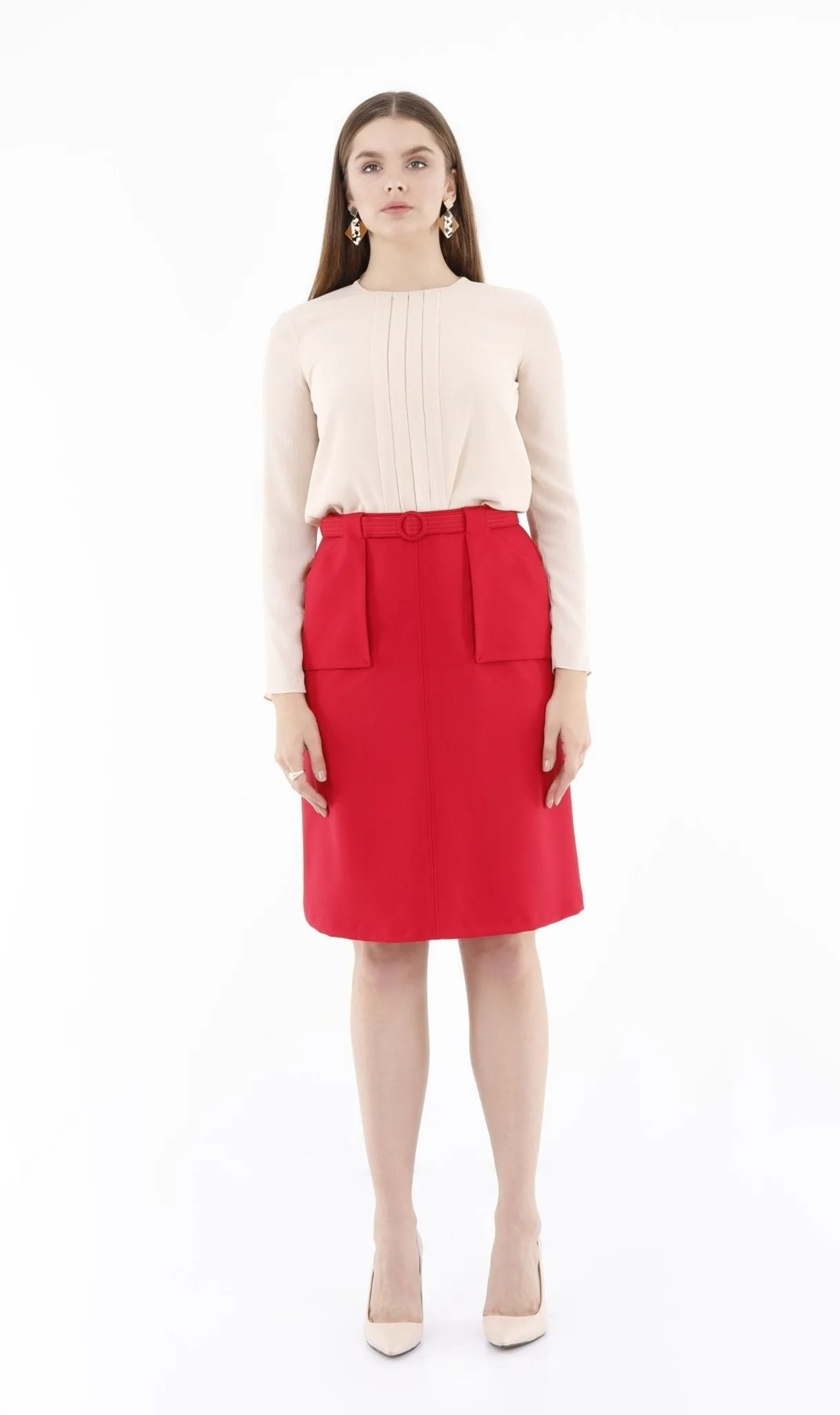 Comfy High Waist Pencil Skirt