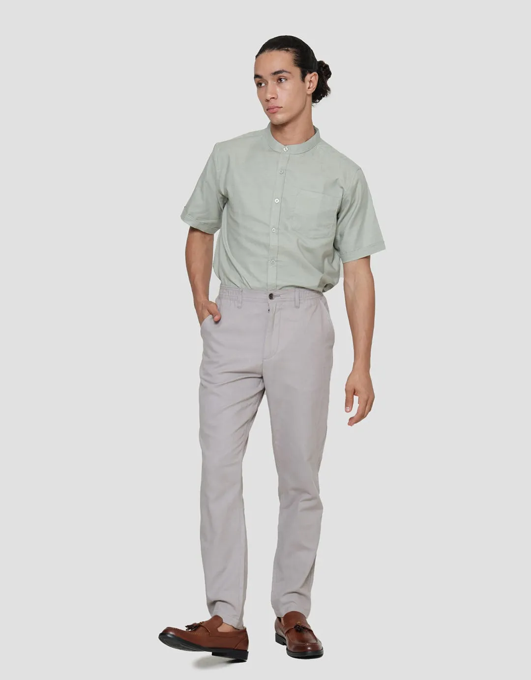Details Celana Panjang Linen Andrew Fit Pria
