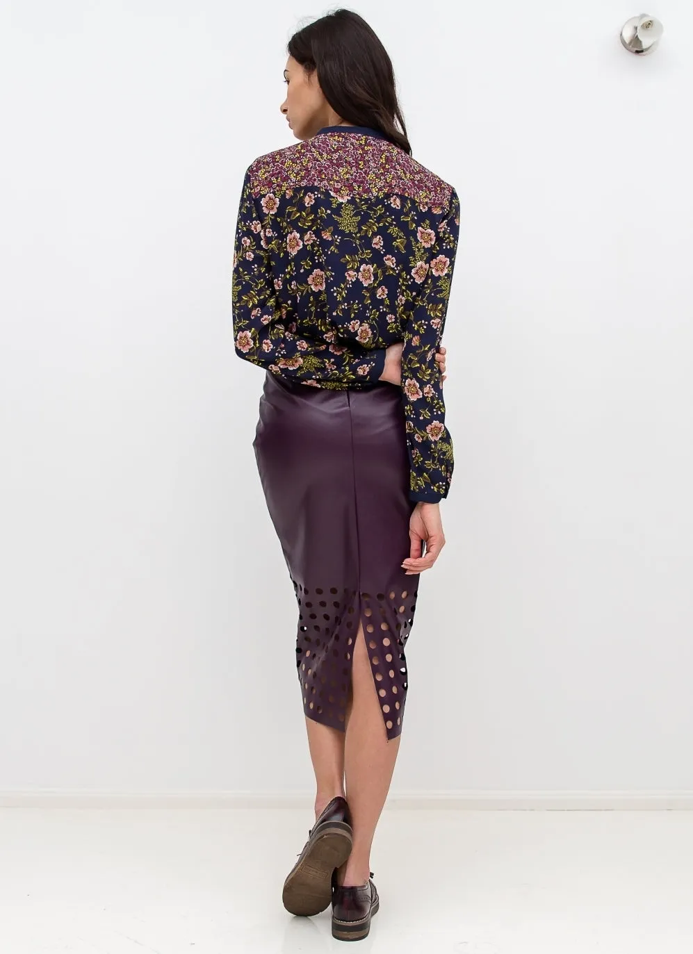 Eco-leather skirt