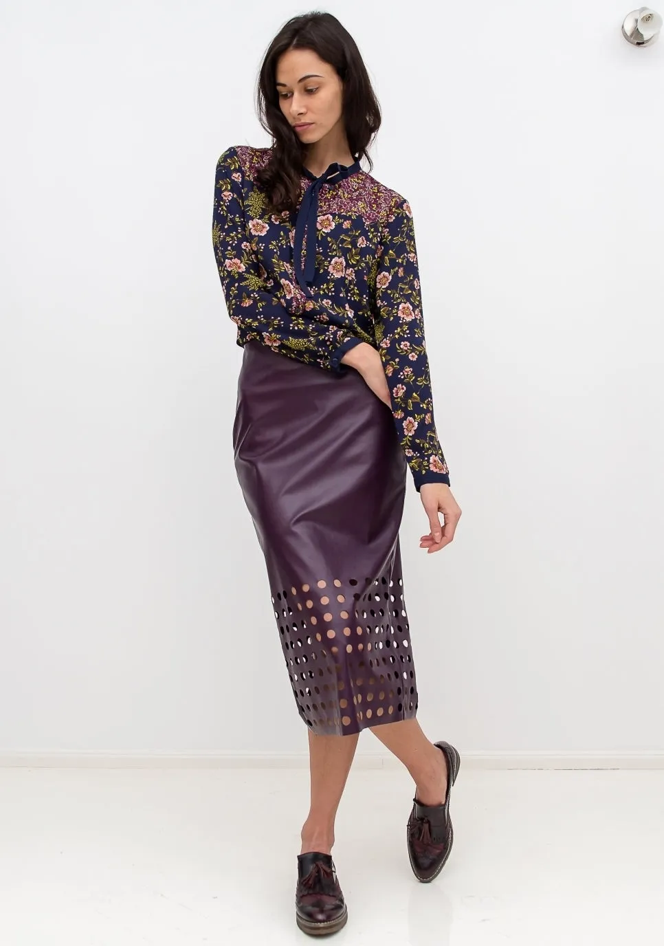 Eco-leather skirt