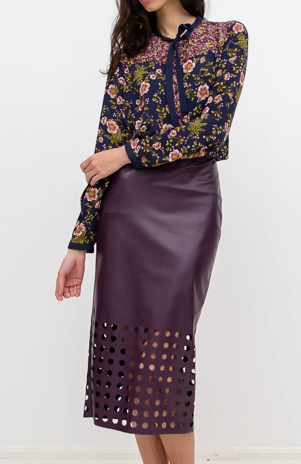 Eco-leather skirt