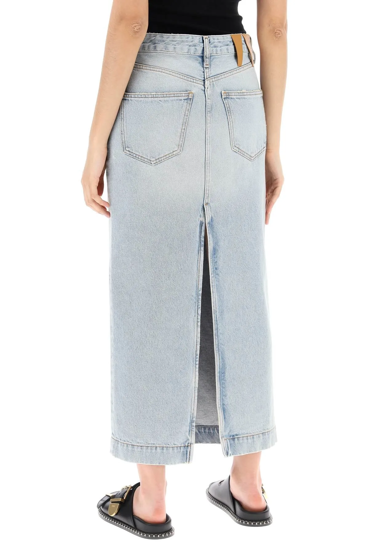 erika's denim midi skirt in