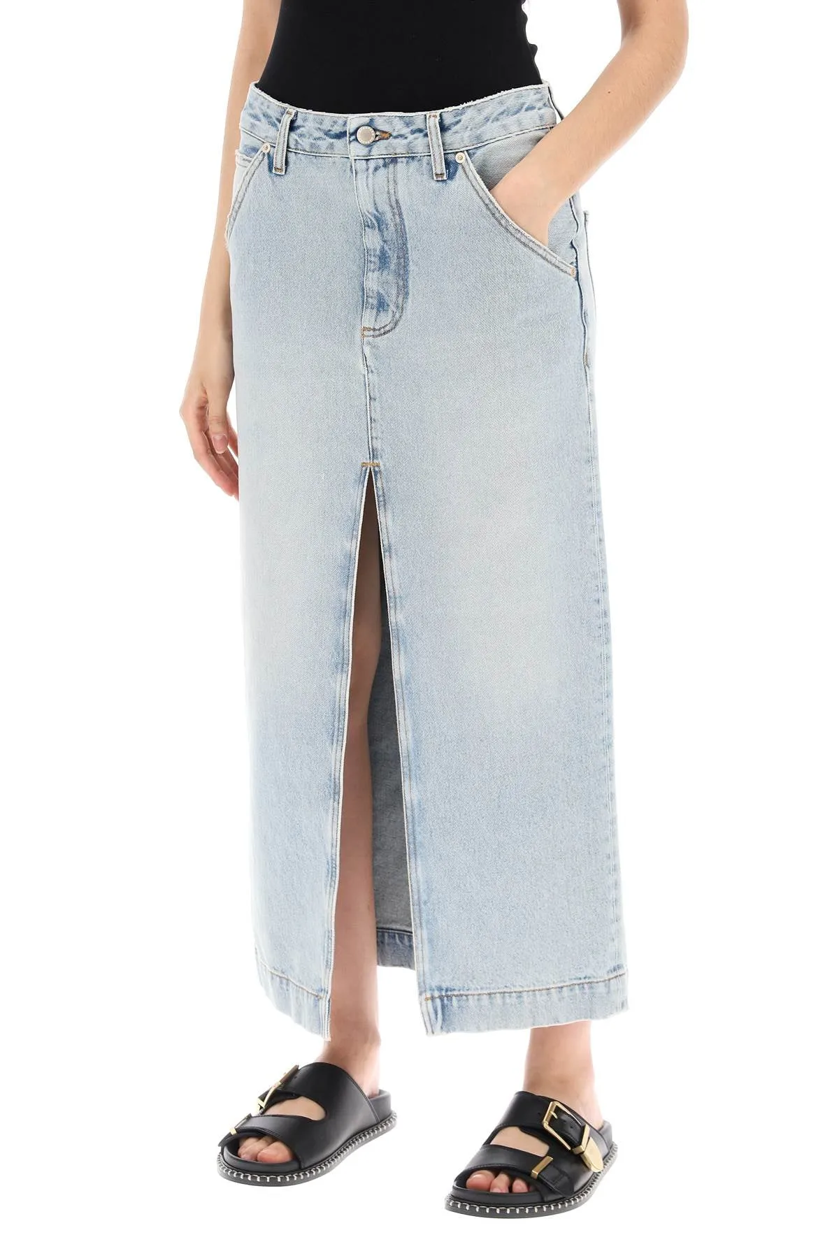 erika's denim midi skirt in