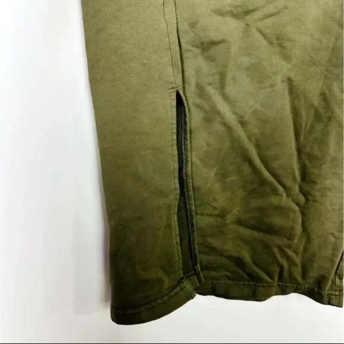 Free People Elastic Waist with Side Slit Green Pencil Skirt Size XSmall