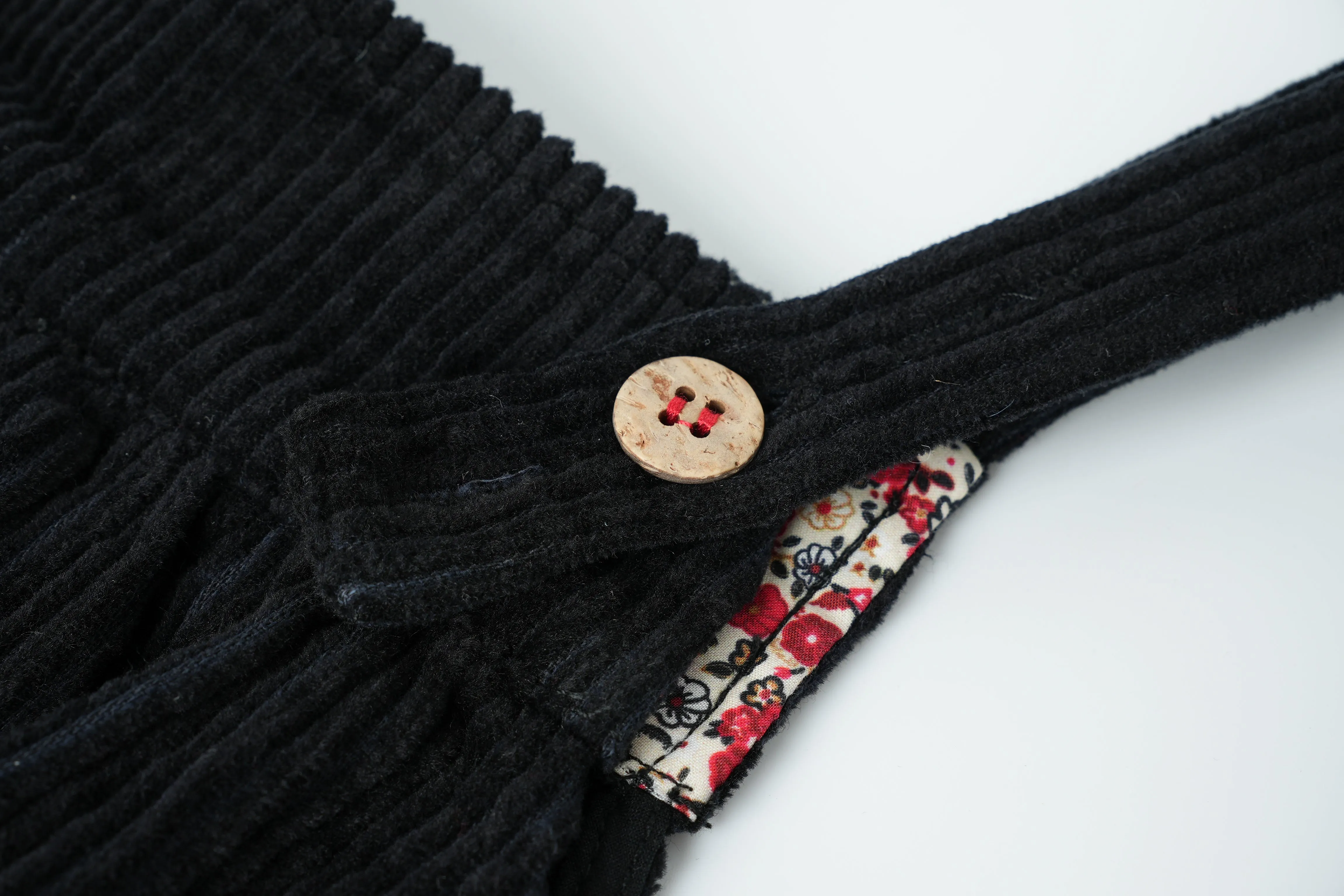 high waisted corduroy jumper - black