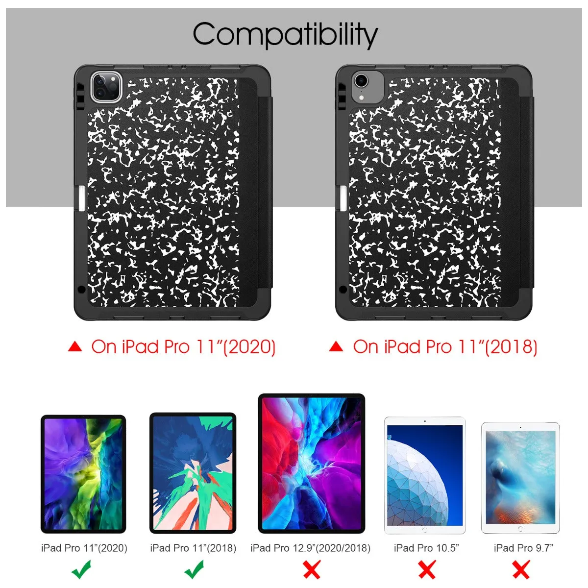 iPad Pro 11" 2020/2018 SlimShell Case with Pencil Holder | Fintie