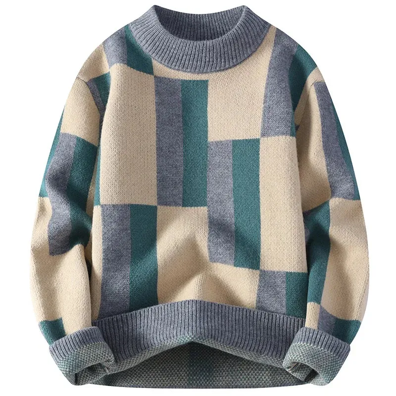 Jules & Jade™ | Men's Mock Neck Plaid Jumper