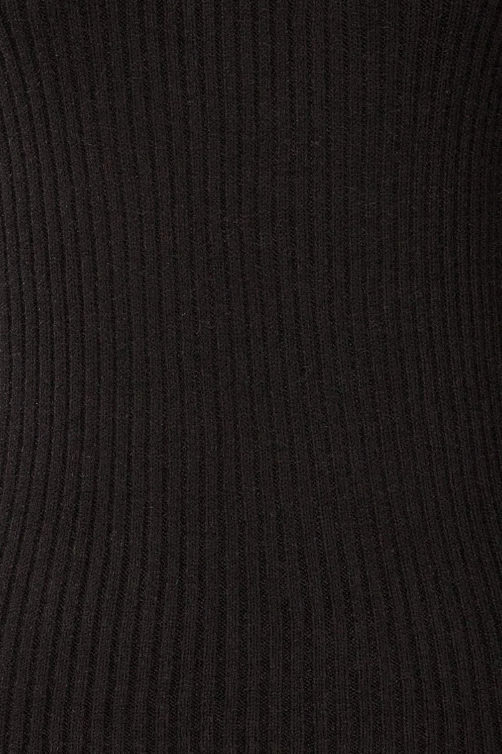 Karsava | Black Puffy Sleeve Turtleneck Sweater
