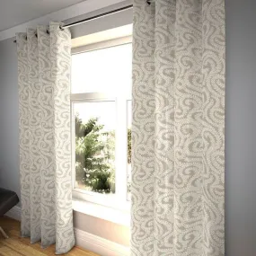Little Leaf Pale Beige Curtains