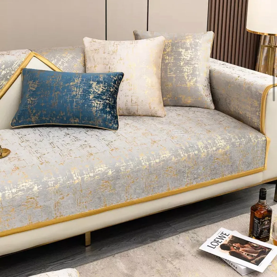 Luxury Sofa Cushions Living Room High-end Modern Winter Non-slip Seat Cushion Four Seasons Universal Armrest Towel Cover Cloth