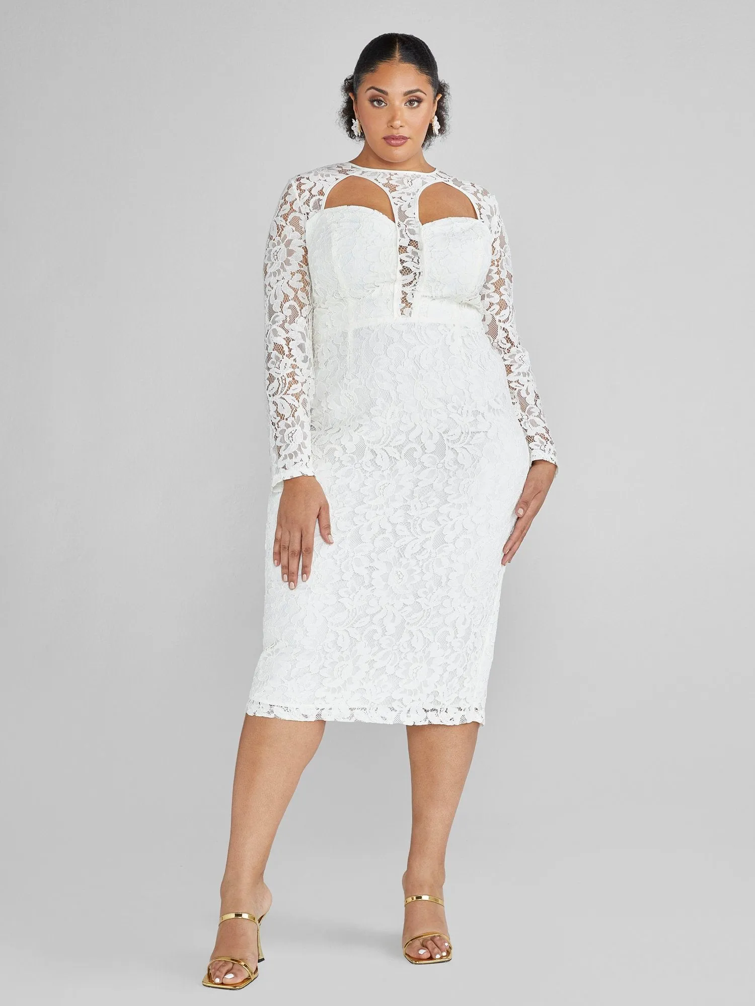 Maritza Cutout Lace Midi Dress