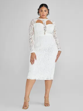 Maritza Cutout Lace Midi Dress