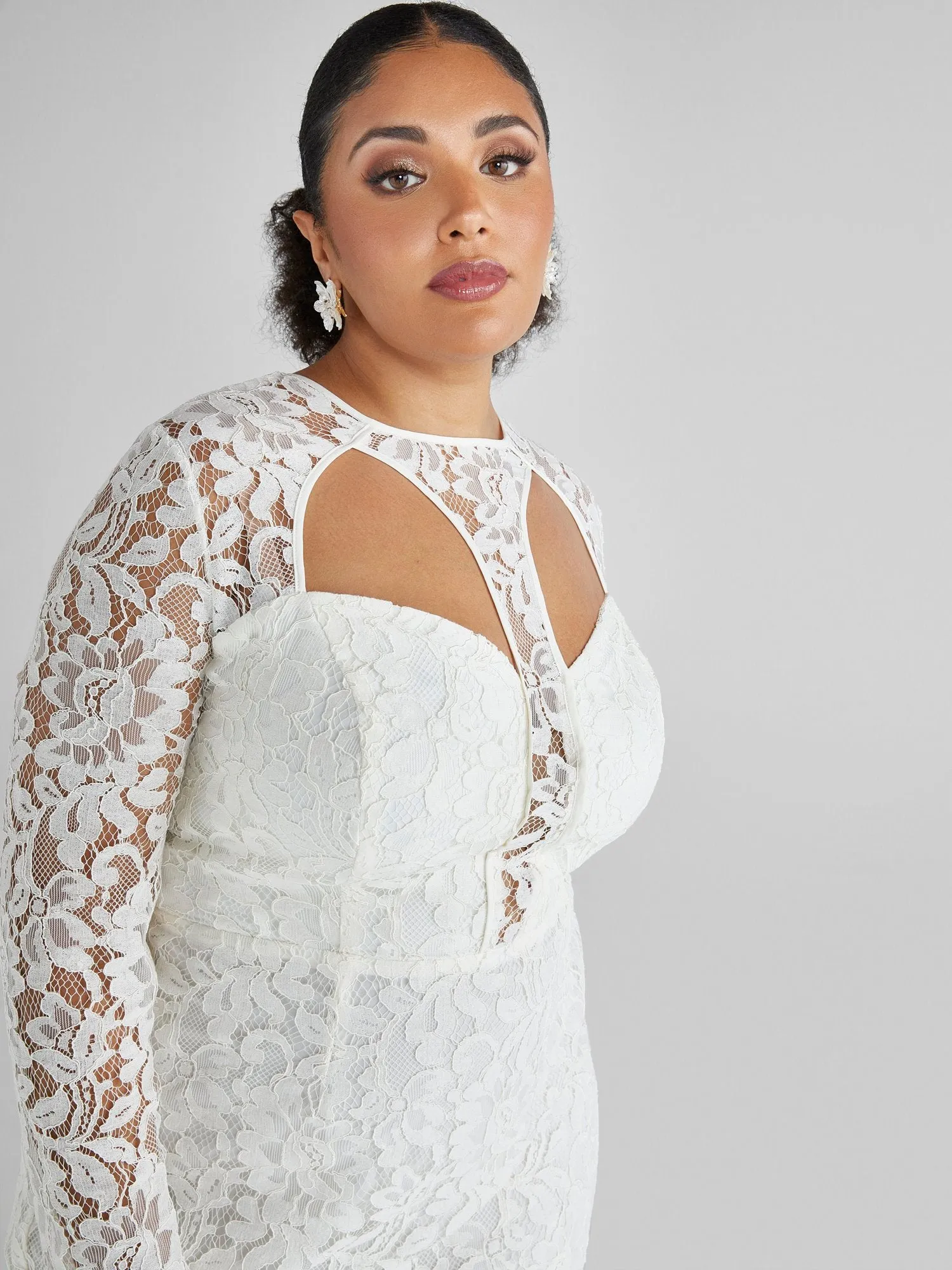 Maritza Cutout Lace Midi Dress