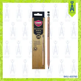 MASTER ART  BLACK LEAD WOOD PENCILS 2B 12'S