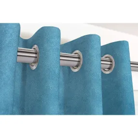Matt Duck Egg Blue Velvet Curtains