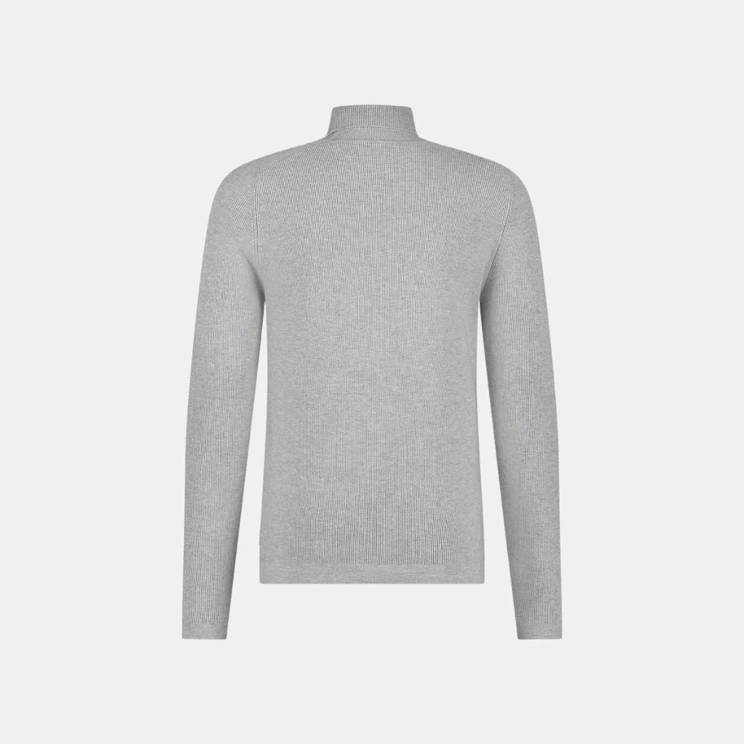 Melange Turtleneck Sweater (Grey)