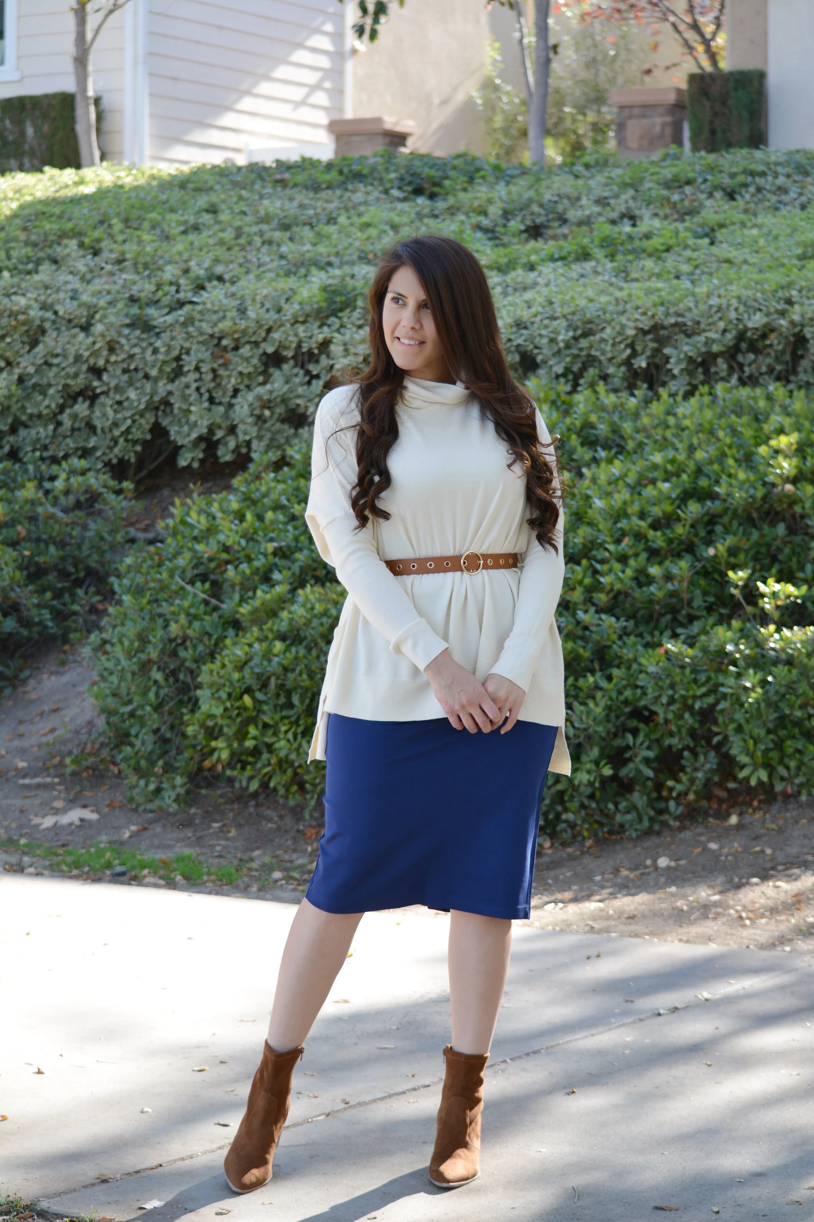 Mercy Blue Pencil Skirt
