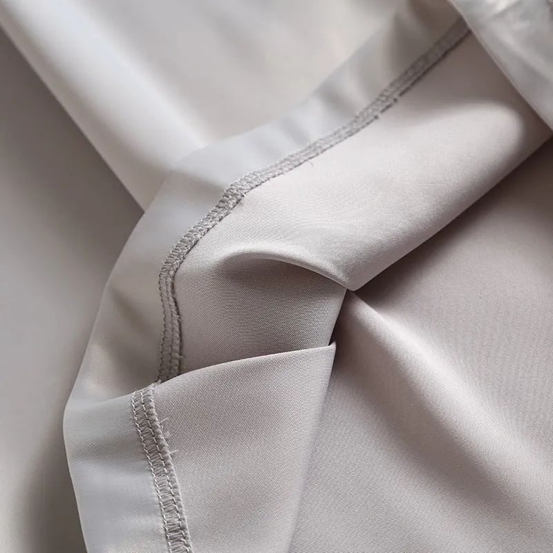 Mid-calf long Satin Pencil Skirt