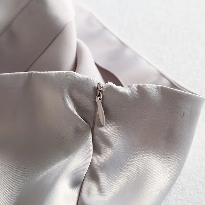 Mid-calf long Satin Pencil Skirt