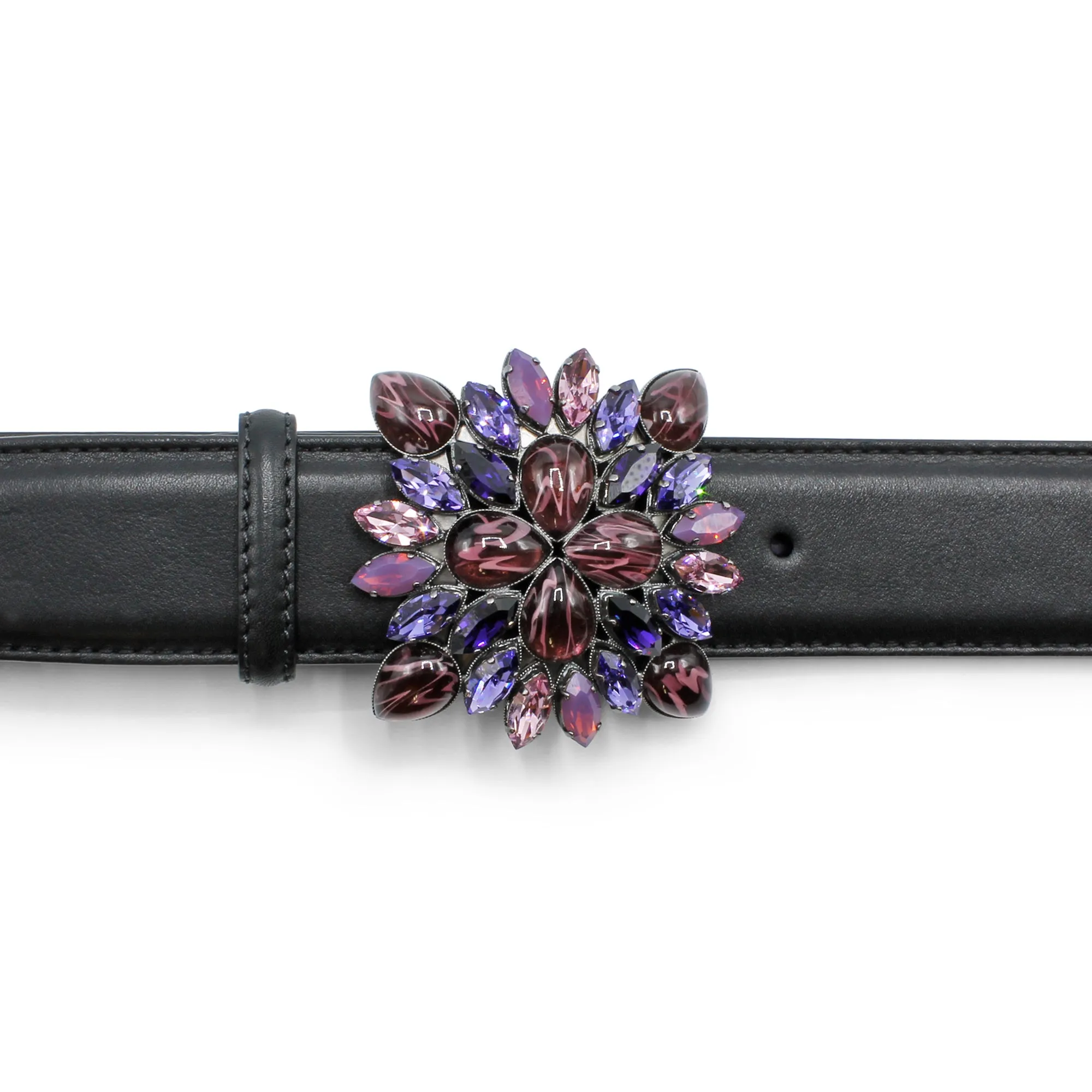 Mixed Tone Handcrafted Swarovski Crystal Buckle 40mm