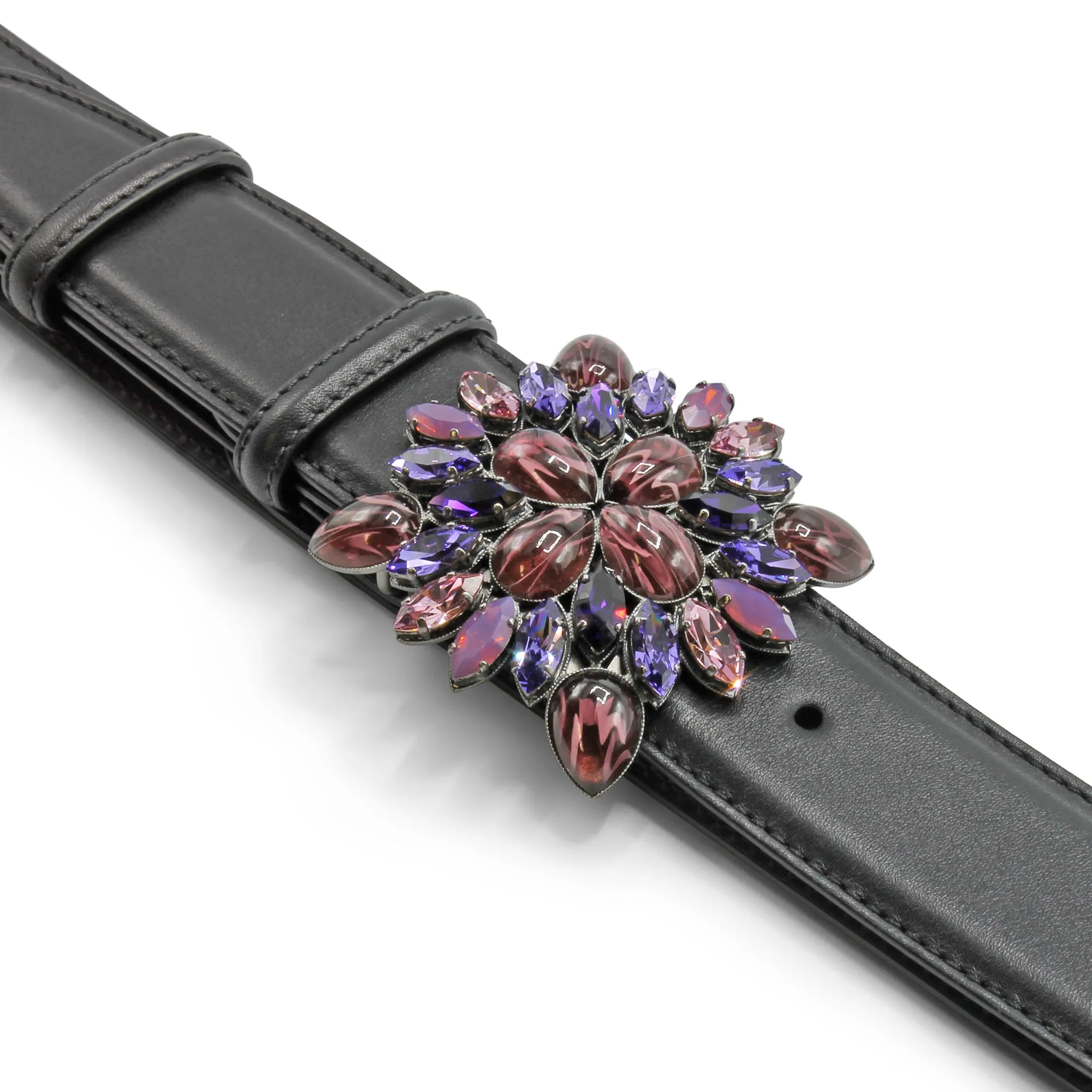 Mixed Tone Handcrafted Swarovski Crystal Buckle 40mm