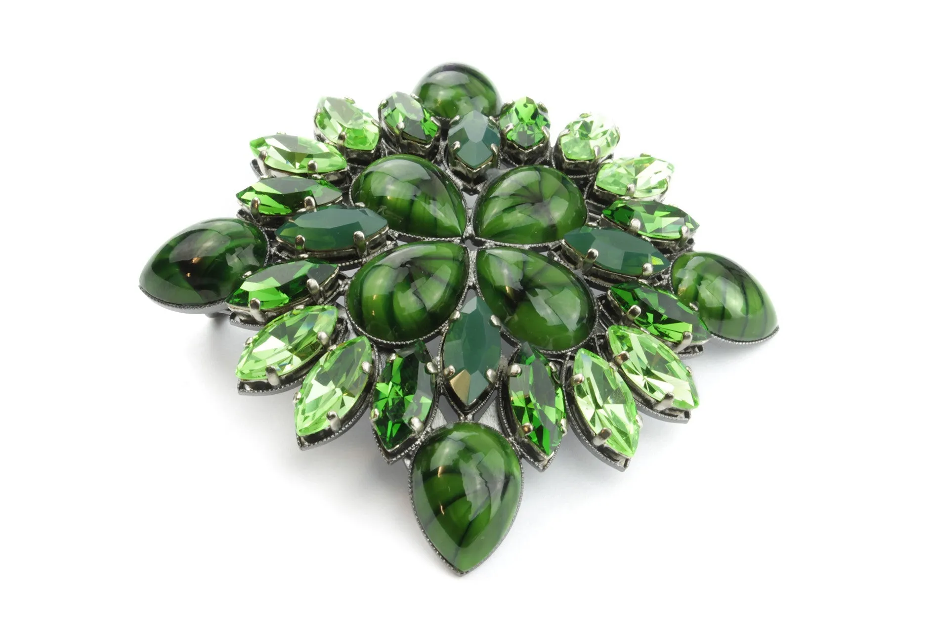 Mixed Tone Handcrafted Swarovski Crystal Buckle 40mm