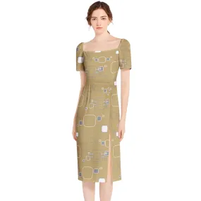 Modern Movement Split Thigh Midi Bodycon Dress
