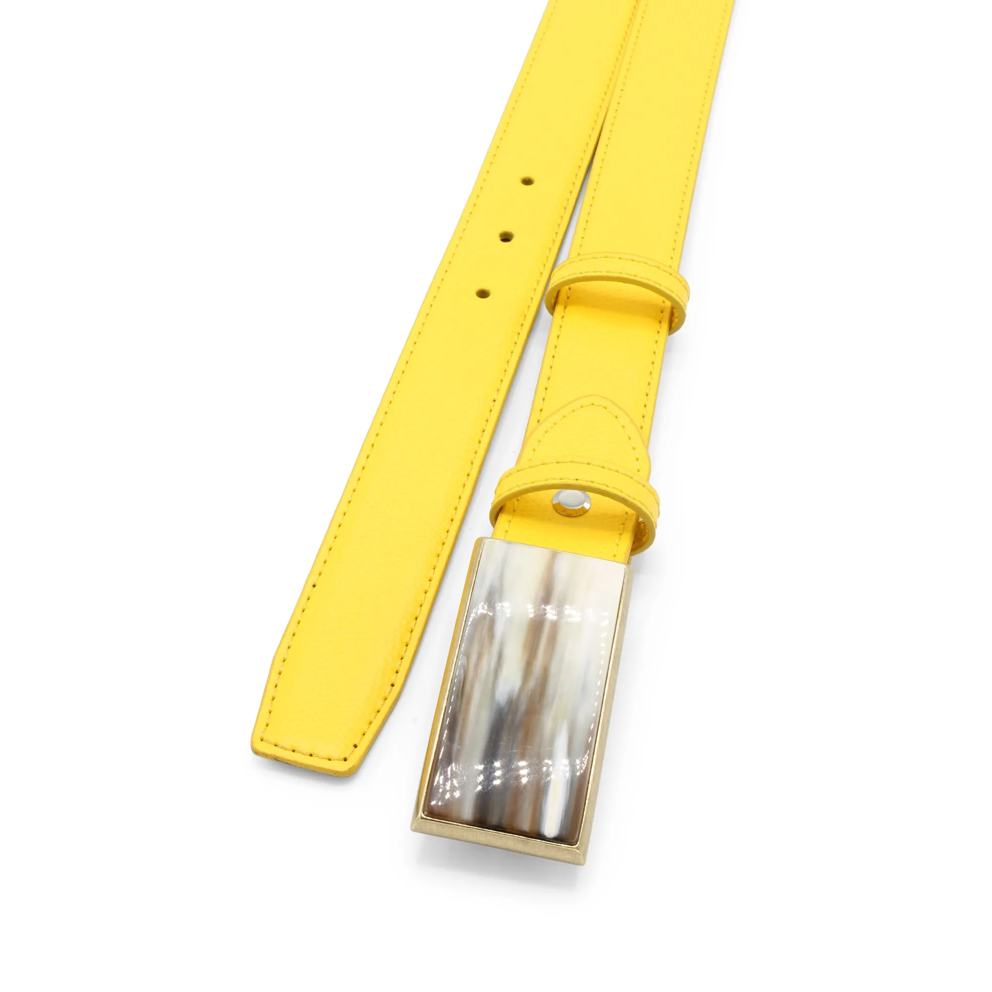 Narrow Sunflower Novak Dauphin Horn Plate Belt
