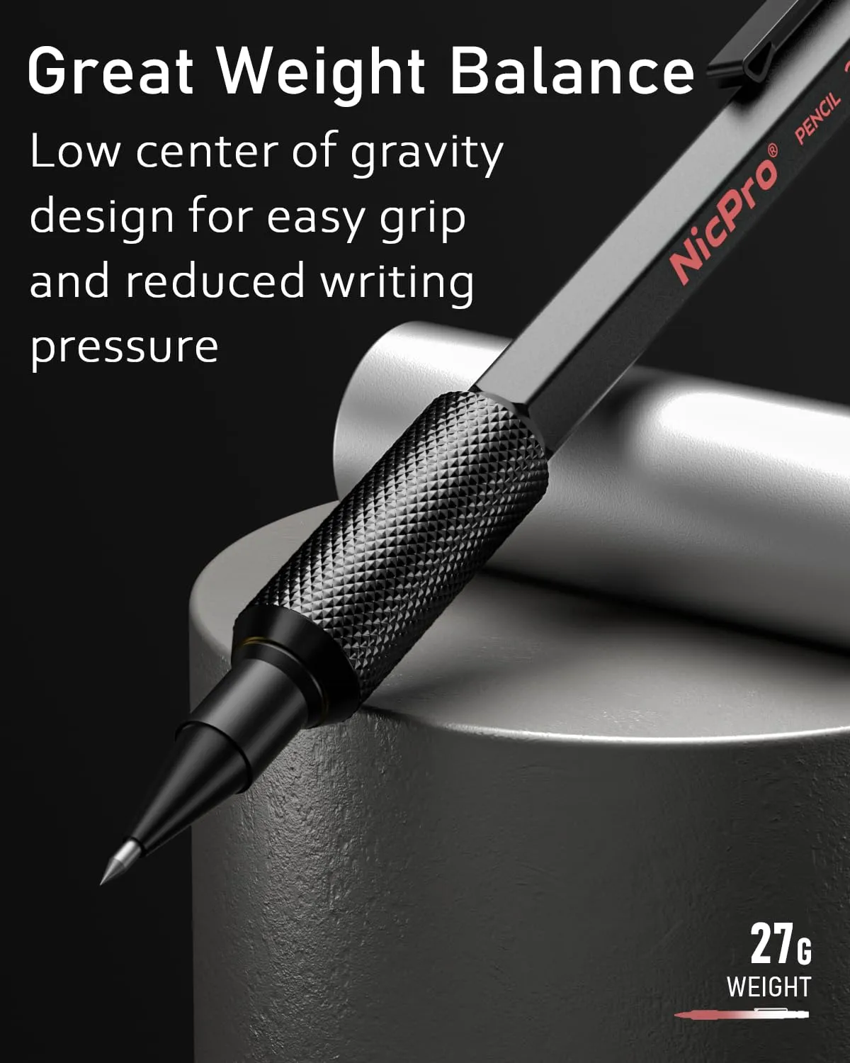 Nicpro 27PCS Art Mechanical Pencils Set in Case, Metal Drafting Pencil 0.5, 0.7, 0.9 mm & 2mm with 13 Tube Lead Refills(4B 2B HB 2H 4H Colors) Weatherproof Barrel for Outdoor Writing Drawing Sketching