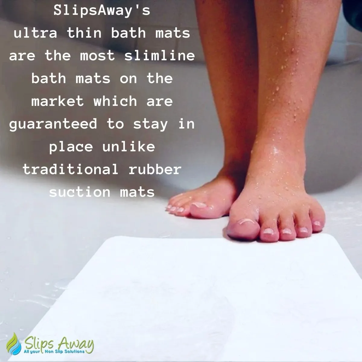 Non Slip Adhesive Bath Mat - Ultra Thin - Anti Skid Textured Vinyl 16”x34”